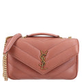 Saint Laurent Lambskin Chevron Quilted Small Loulou Hortensia