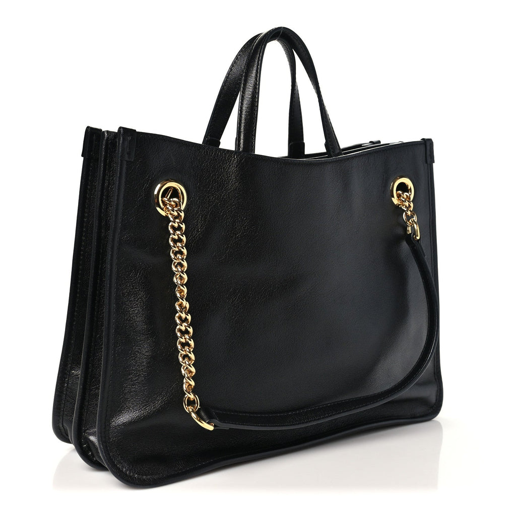 Gucci New Sakai Calfskin Lux Medium Horsebit 1955 Tote Bag Black