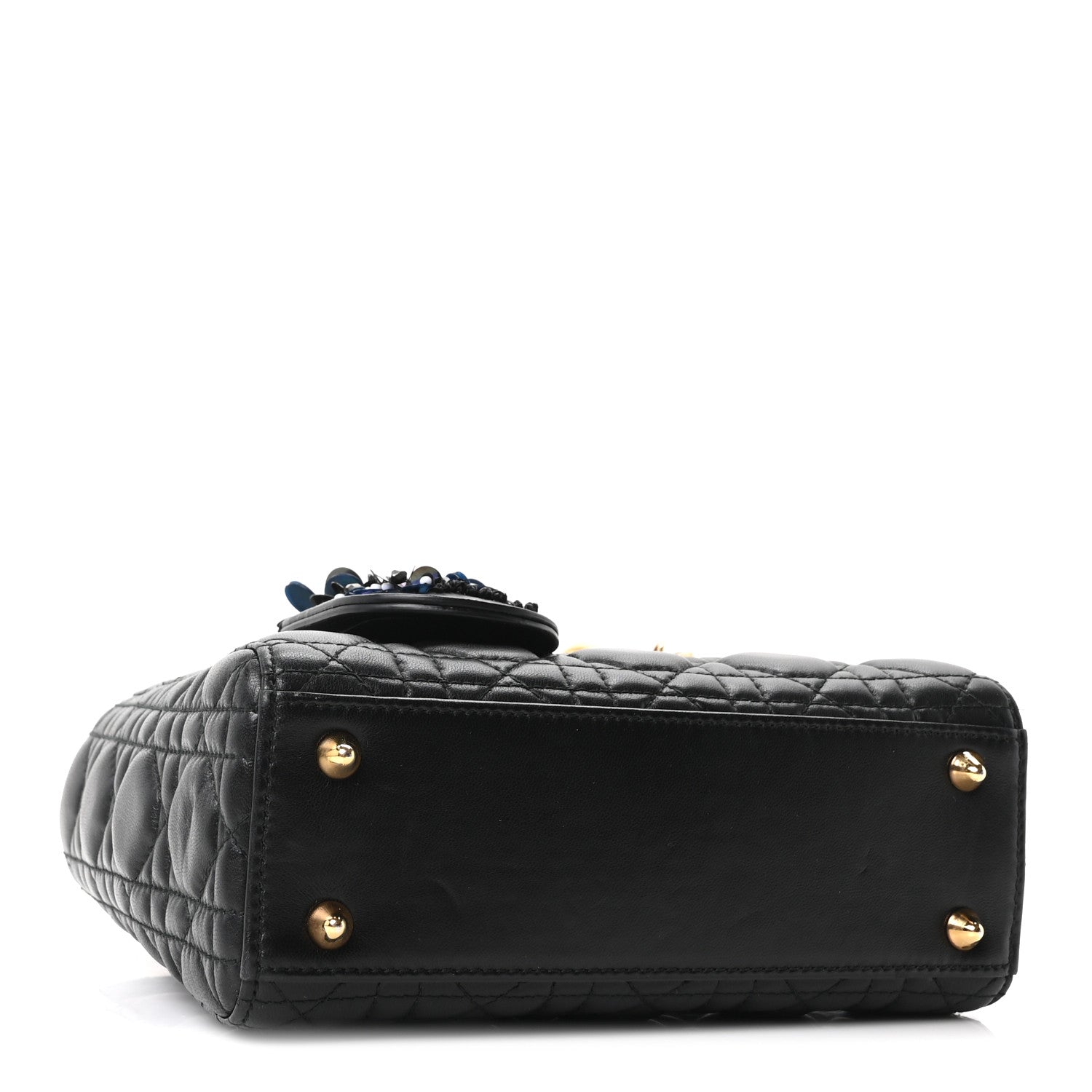 Dior Lambskin Cannage Small Jeweled Lady Dior Black