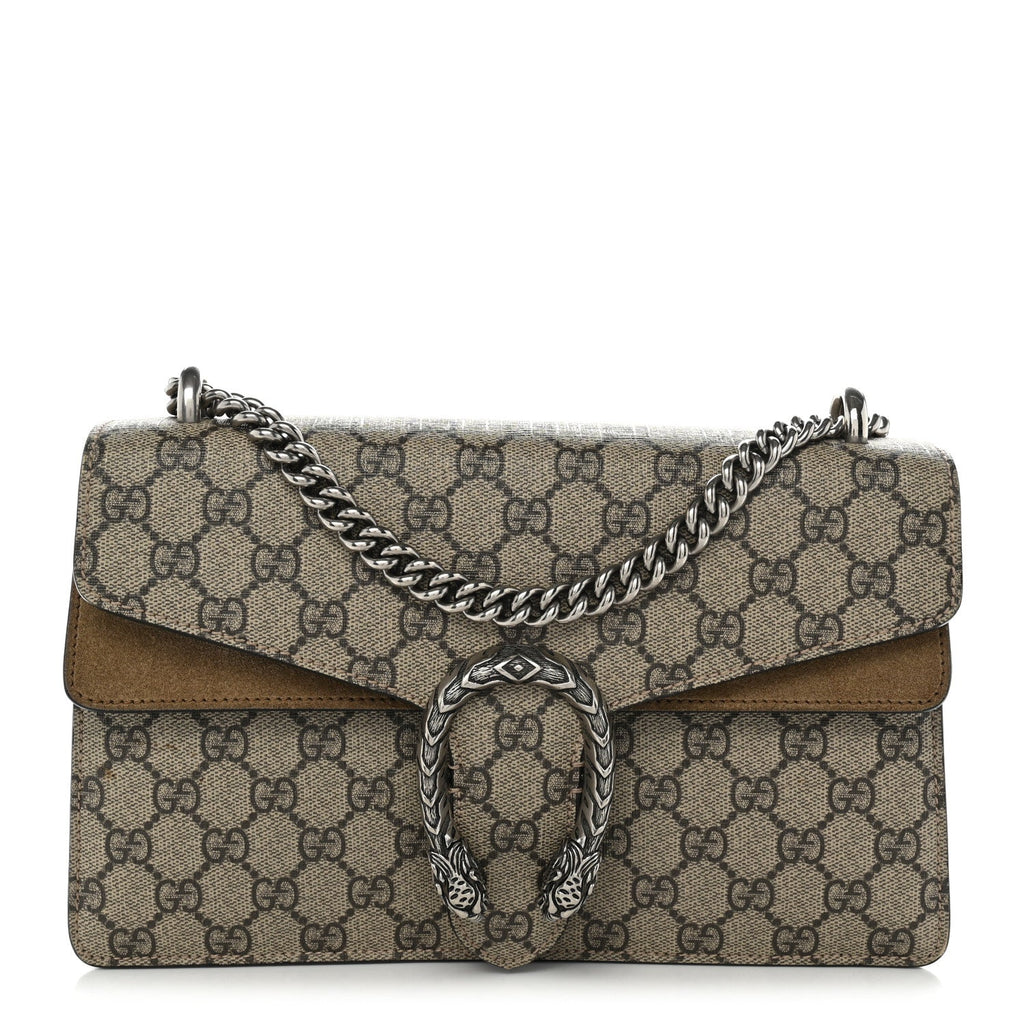 Gucci GG Supreme Monogram Small Dionysus Shoulder Bag Taupe