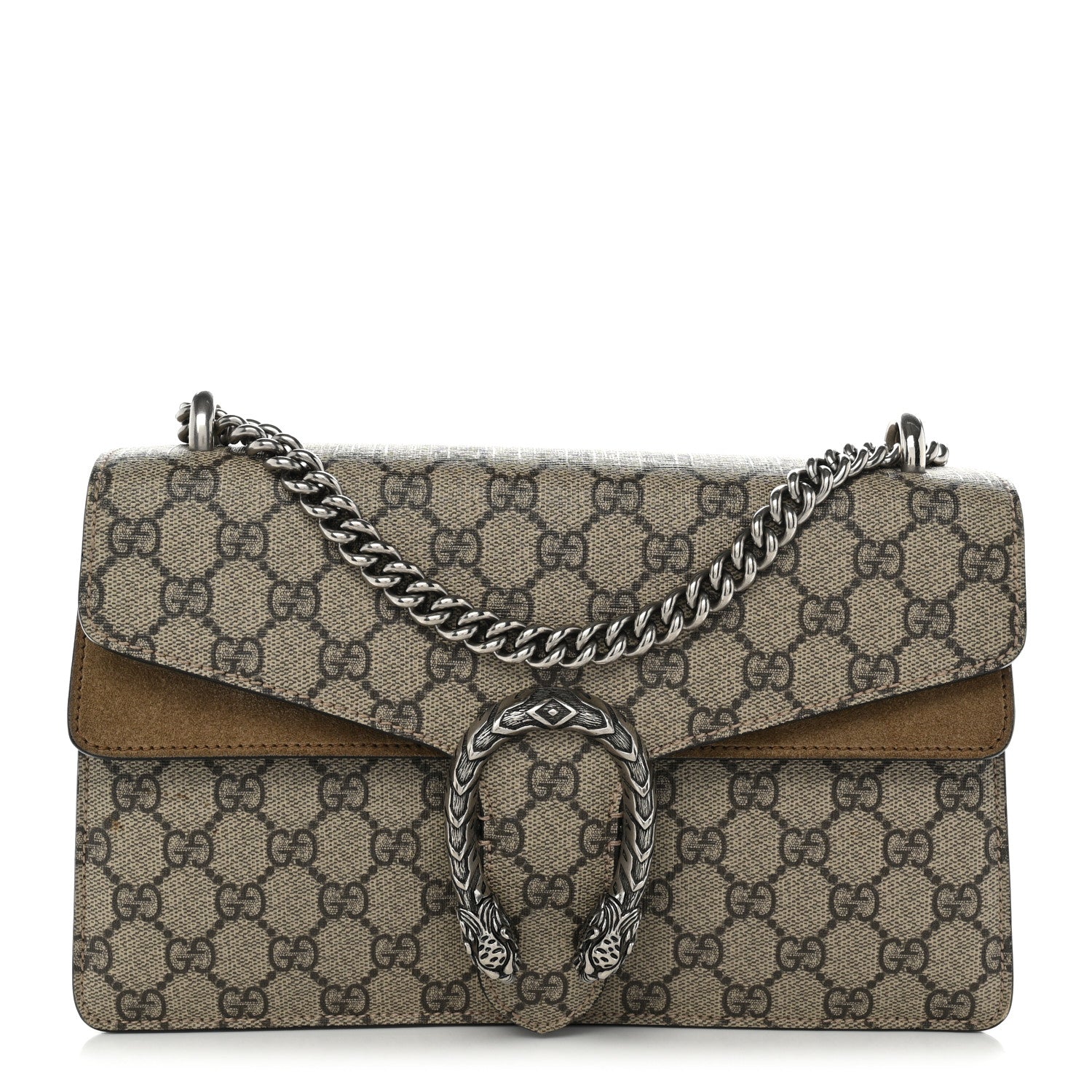 Gucci GG Supreme Monogram Small Dionysus Shoulder Bag Taupe