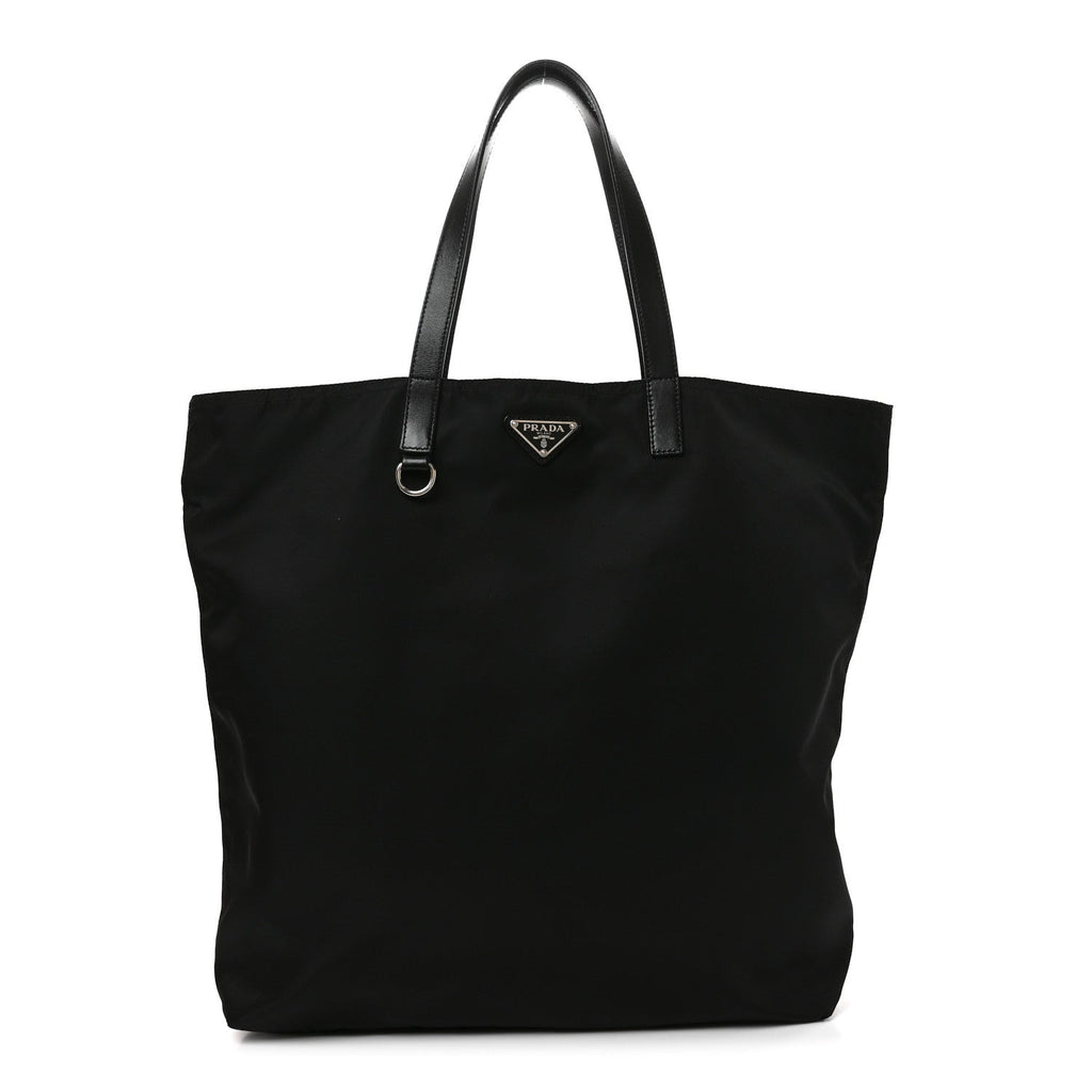 Prada Tessuto Nylon Soft Calfskin Tote Black