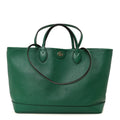 Gucci Textured Dollar Calfskin Medium Ophidia Shoulder Tote Bag Green