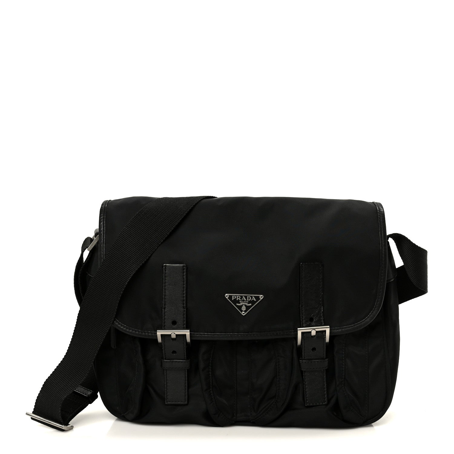 Prada Tessuto Nylon Messenger Bag Black