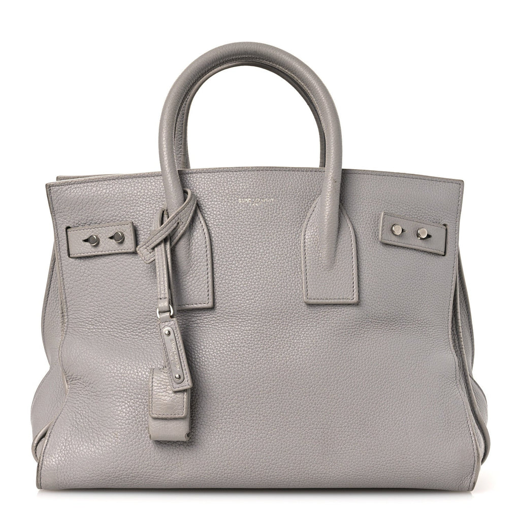 Saint Laurent Grained Calfskin Small Supple Sac De Jour Grey