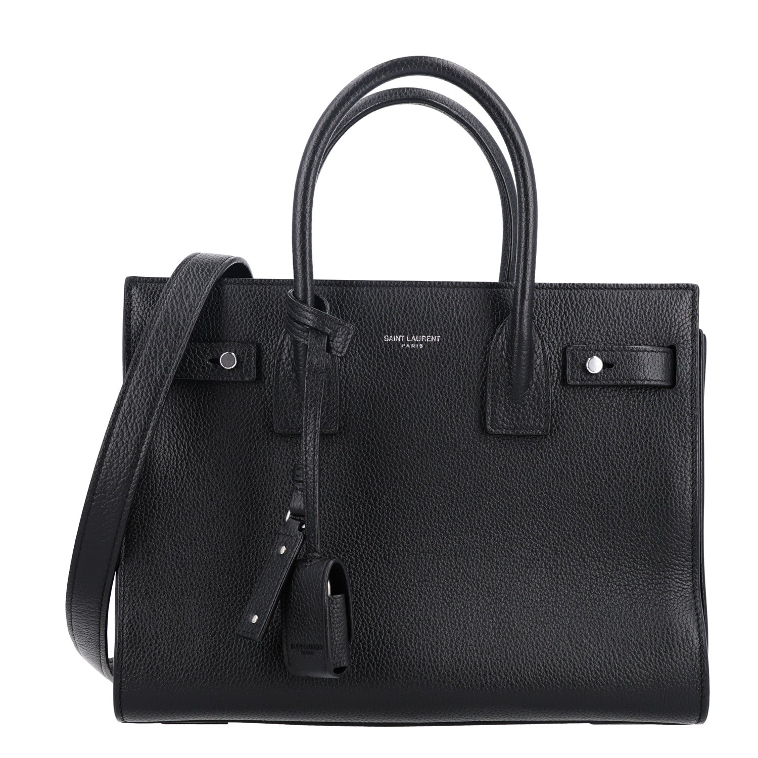 Saint Laurent Grained Calfskin Baby Sac De Jour Souple Black