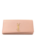 Saint Laurent Calfskin Classic Monogram Cassandre Clutch Blush