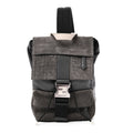 Fendi Suede Nylon Santander Cuoio Romano Bi-Color FF Embossed Small Fendiness Backpack Piombo Fango Grigio Polvere Asphalto