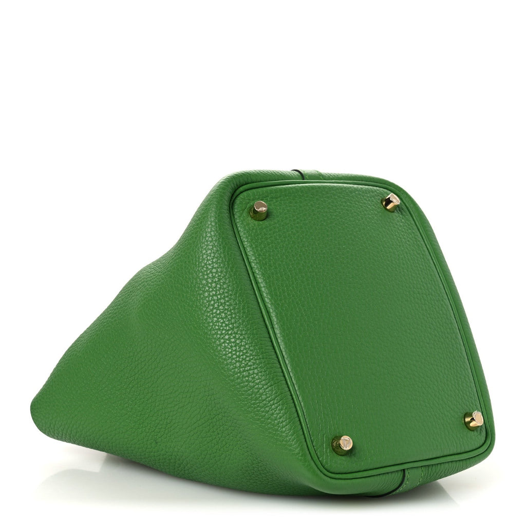 Hermès Taurillon Clemence Picotin Lock 18 PM Vert Yucca