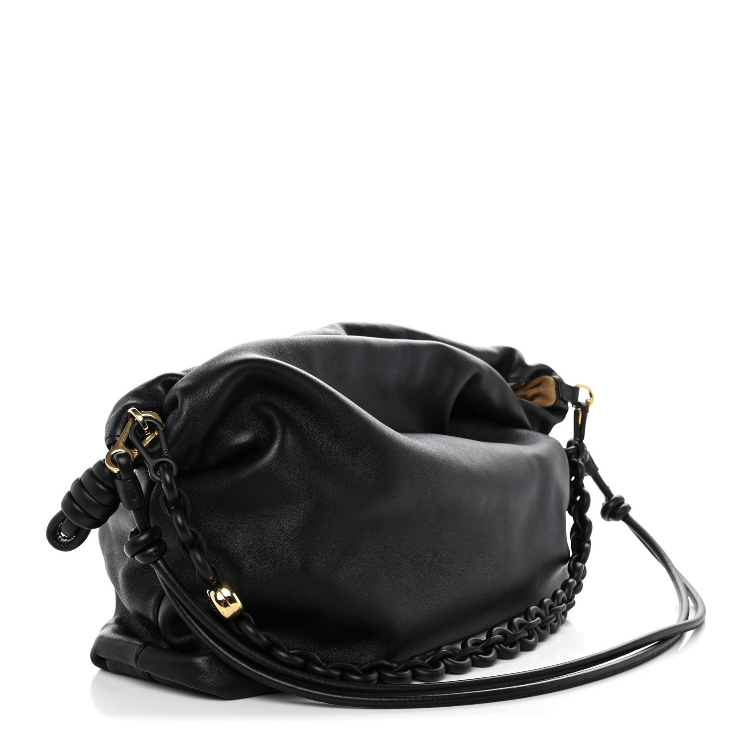 Loewe Mellow Nappa Large Donut Chain Flamenco Black