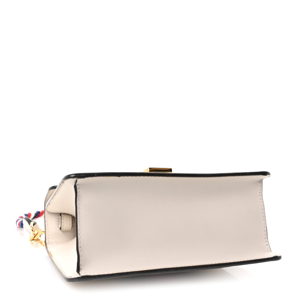 Gucci Calfskin Mini Sylvie Top Handle Bag White