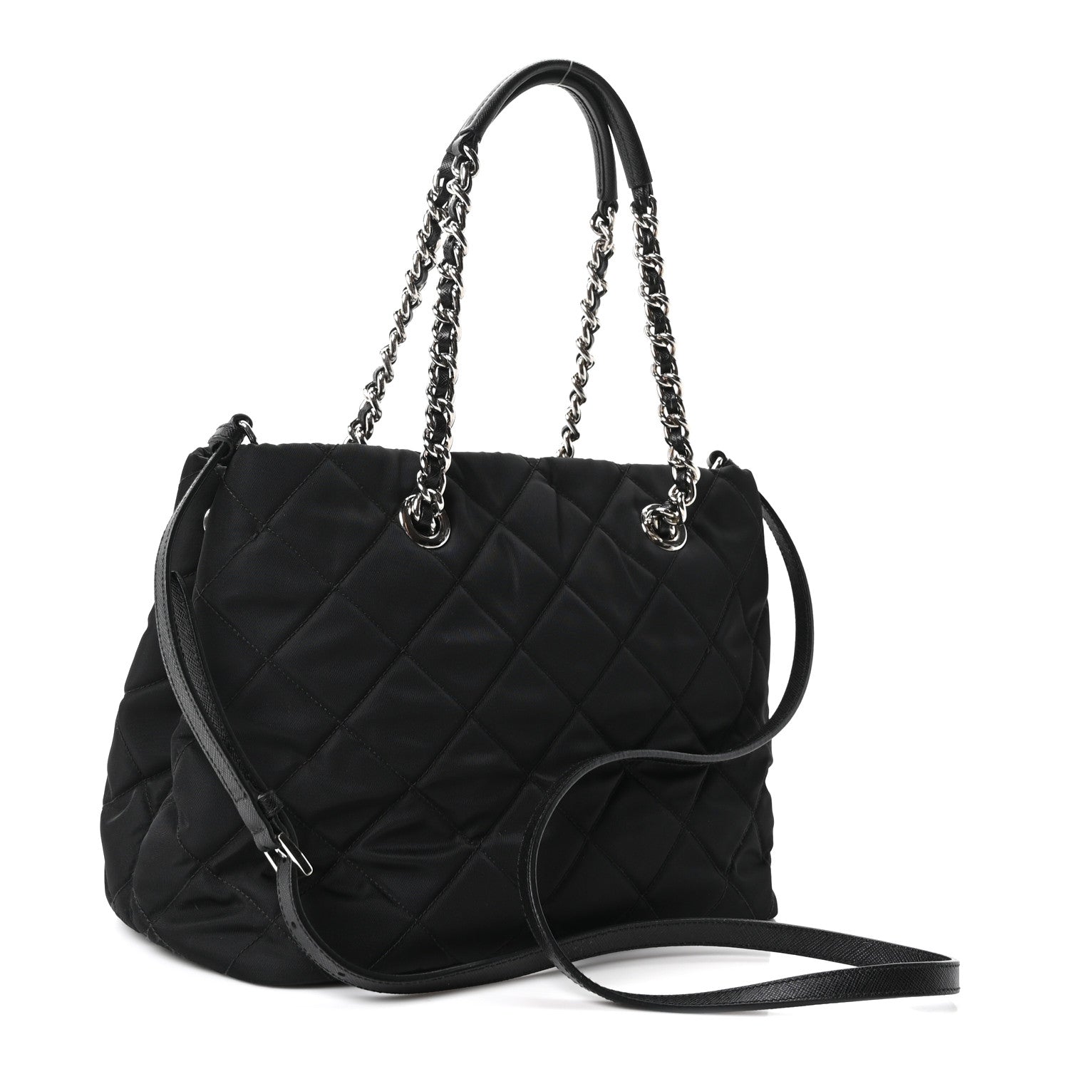 Prada Nylon Tessuto Impuntu Quilted Tote Black