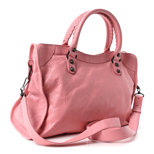 Balenciaga Agneau Arena Classic Hardware Medium Le City Vintage Pink