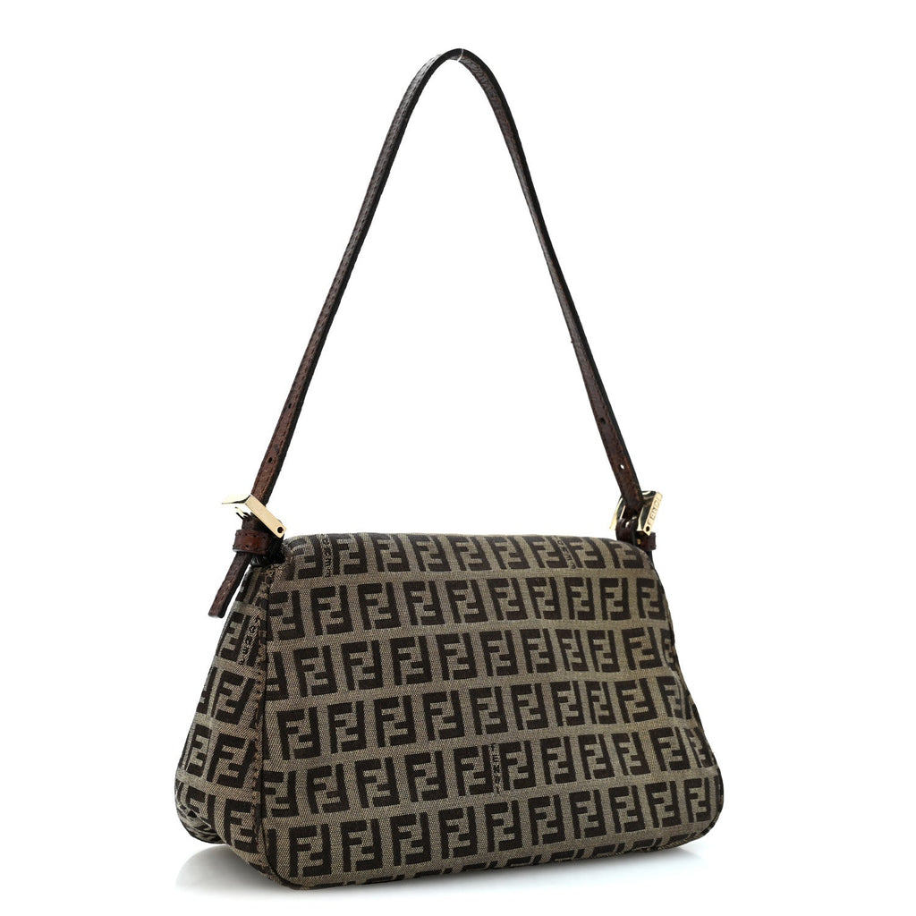 Fendi Zucchino Vitello Mini Mama Baguette Mogano Panna Bruciato