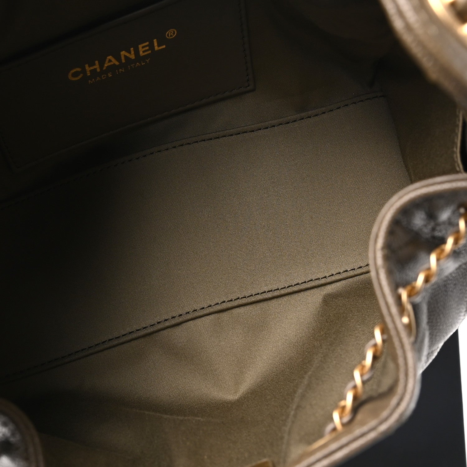 Chanel Caviar Quilted Mini Chanel 25 Handbag Dark Khaki