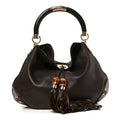 Gucci Calfskin Guccissima Large Indy Top Handle Hobo Brown