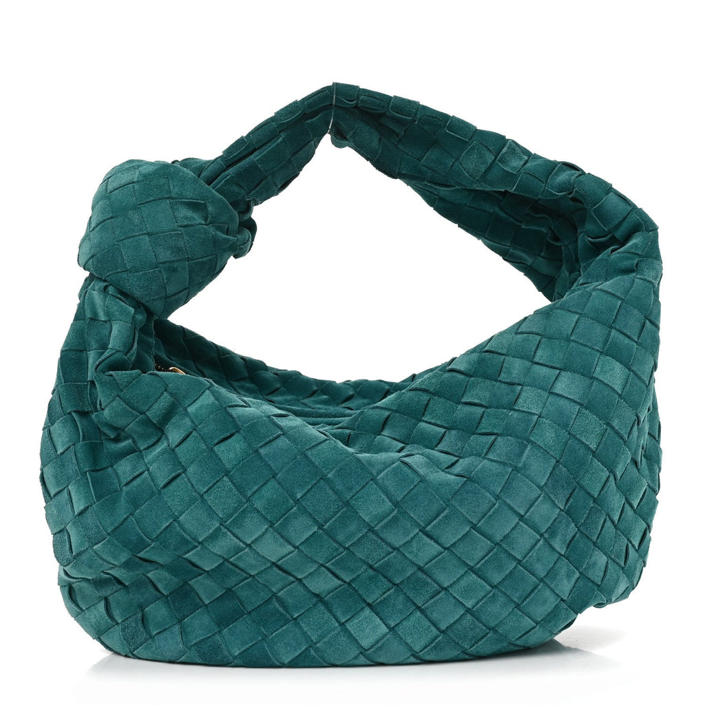 Bottega Veneta Suede Calfskin Intrecciato Teen Jodie Hobo Scuba