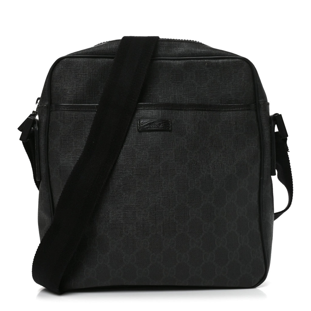 Gucci GG Supreme Monogram Messenger Bag Black Grey