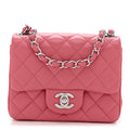 Chanel Lambskin Quilted Mini Square Flap Pink