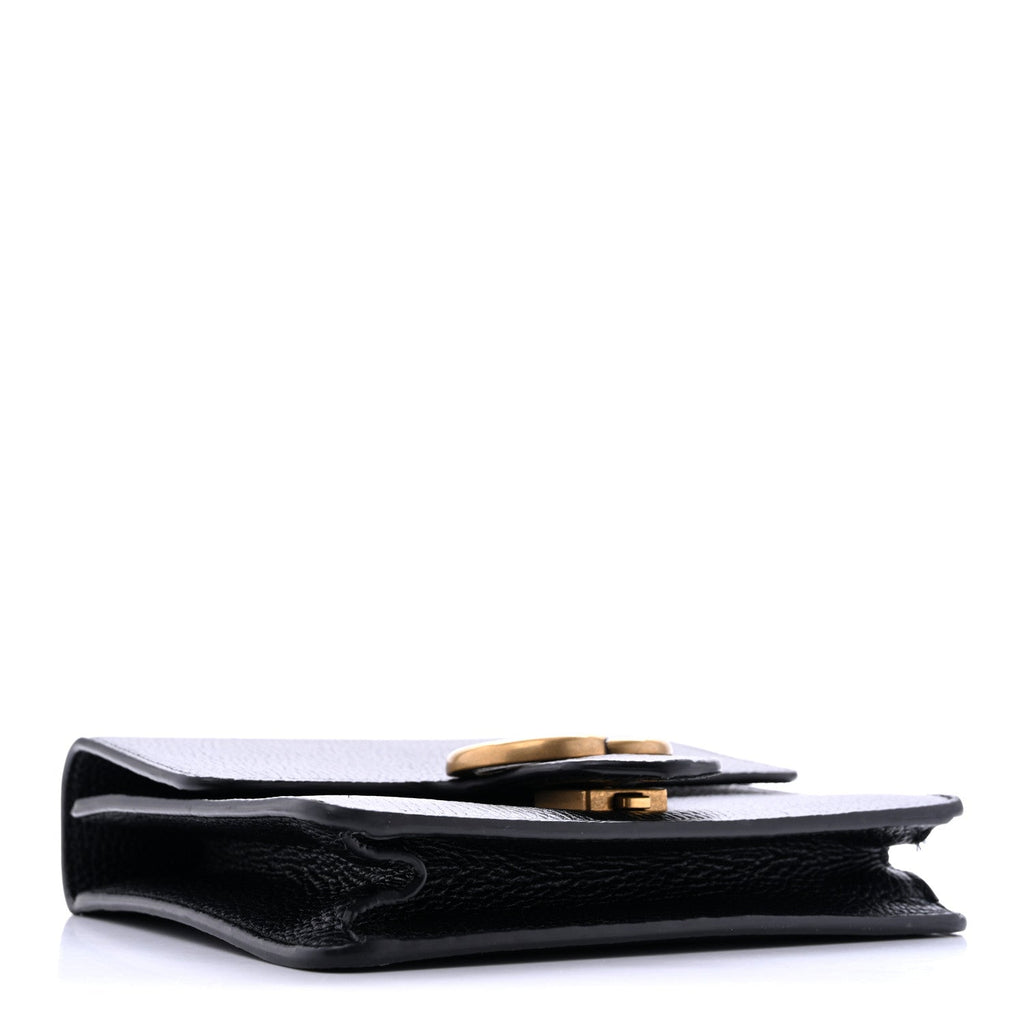 Gucci Calfskin Small GG Marmont Chain Handle Bag Black
