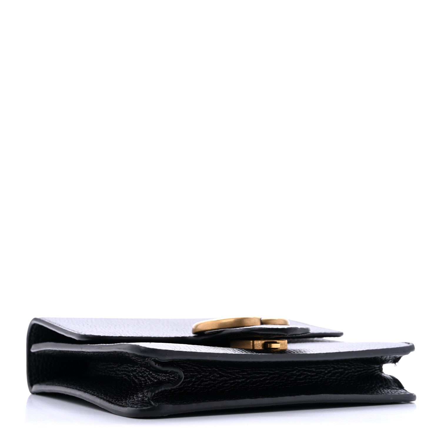 Gucci Calfskin Small GG Marmont Chain Handle Bag Black