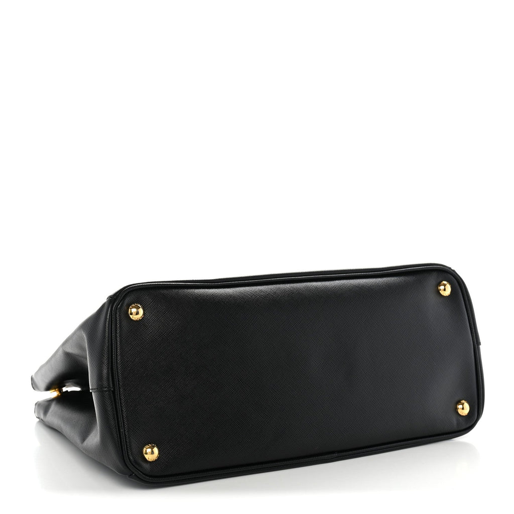 Prada Saffiano Medium Galleria Double Zip Tote Black