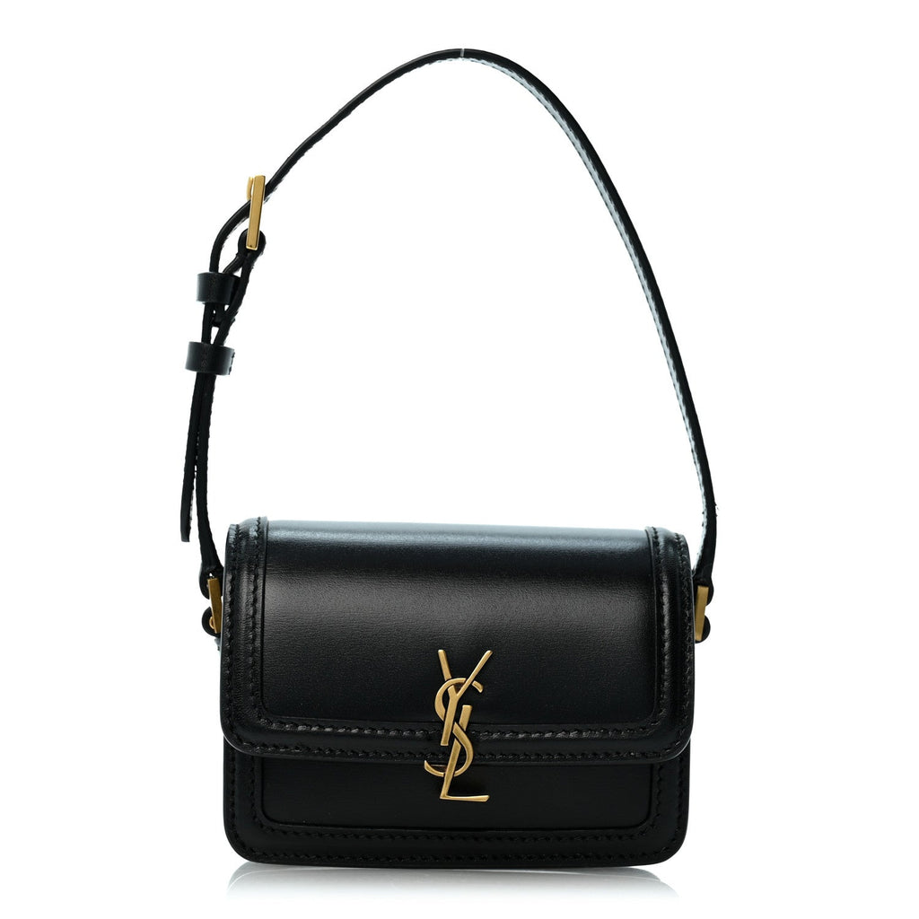 Saint Laurent Smooth Calfskin Micro Solferino Satchel Black