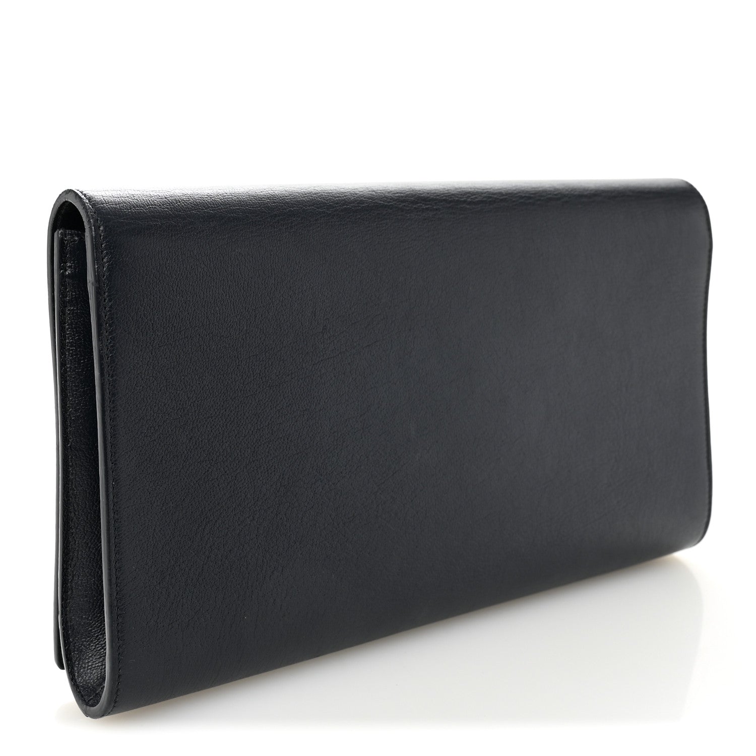 Saint Laurent Calfskin Monogram Large Belle De Jour Clutch Navy