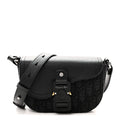 Dior Oblique Jacquard Grained Calfskin Mini Saddle Messenger Bag With Flap Black