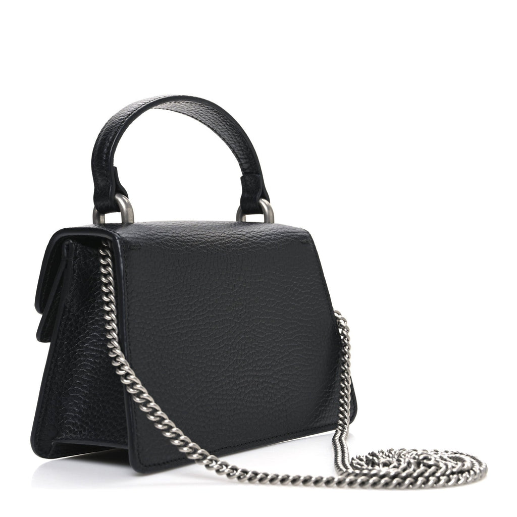 Gucci Dollar Calfskin Crystal Mini Dionysus Top Handle Bag Black Crystal