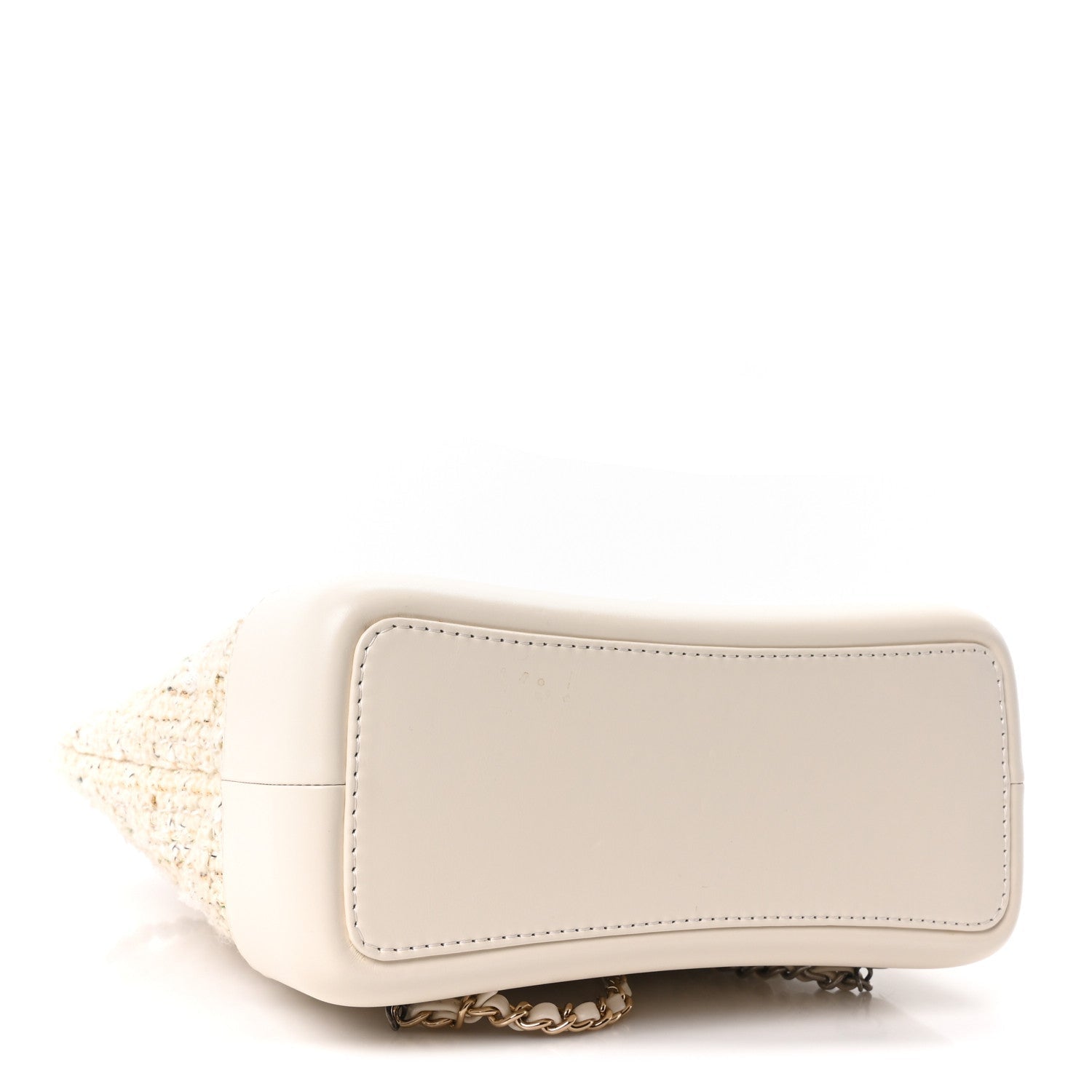 Chanel Tweed Calfskin Quilted Gabrielle Backpack Ivory