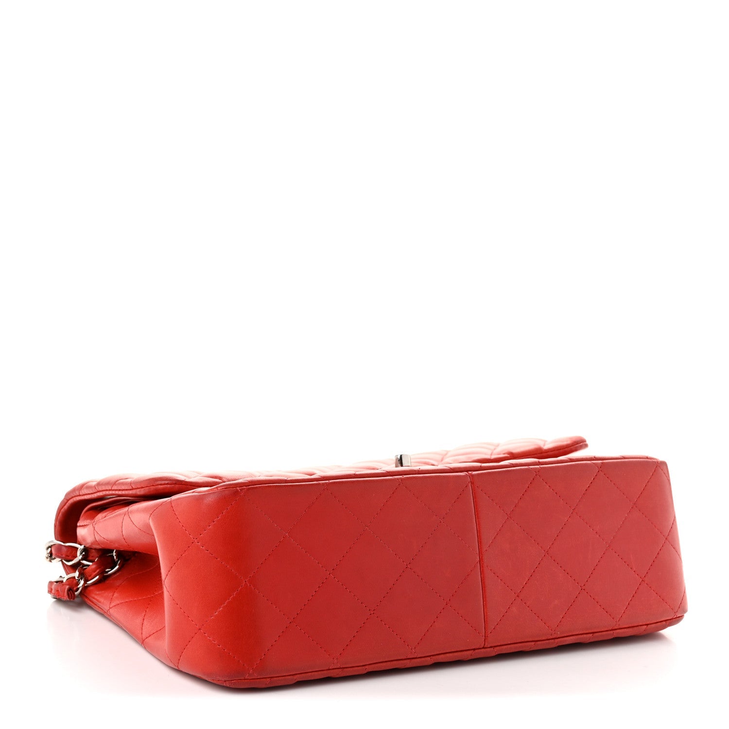 Chanel Lambskin Quilted Jumbo Double Flap Red