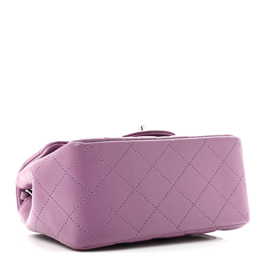 Chanel Lambskin Quilted Mini Square Flap Purple