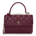 Chanel Lambskin Quilted Small Trendy Chain CC Dual Handle Flap Bag Purple