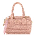 Miu Miu Crochet Calfskin S Narrow Arcadie Alabaster Pink