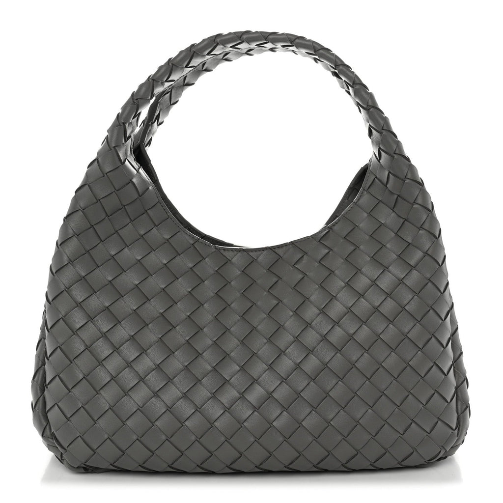 Bottega Veneta Nappa Intrecciato Medium Campana Shoulder Bag Basalt