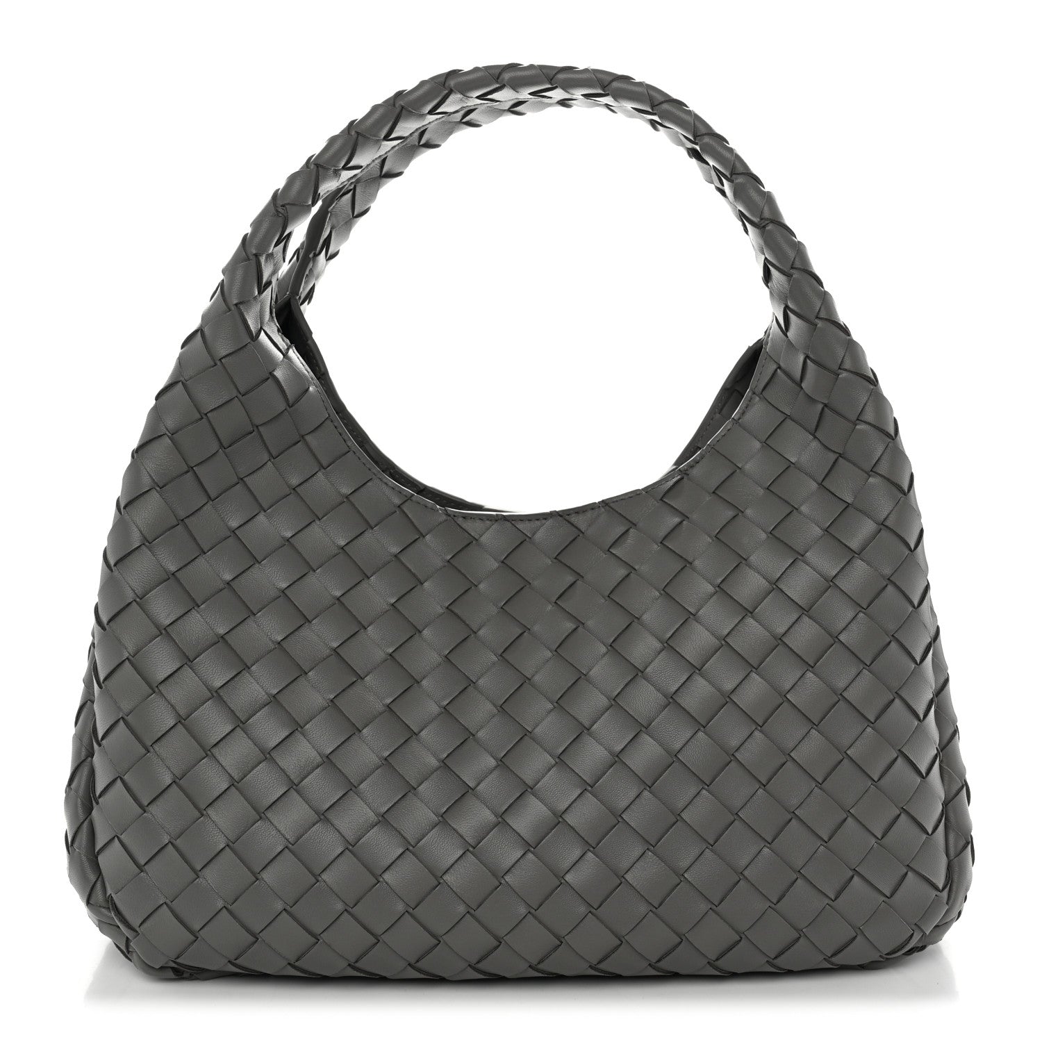 Bottega Veneta Nappa Intrecciato Medium Campana Shoulder Bag Basalt