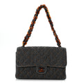 Chanel Denim Quilted Tortoise Single Flap Blue