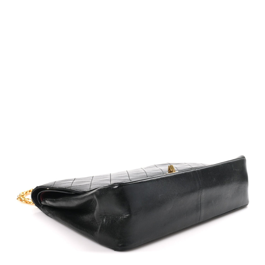 Chanel Lambskin Quilted Medium Double Flap Bijoux Chain Black