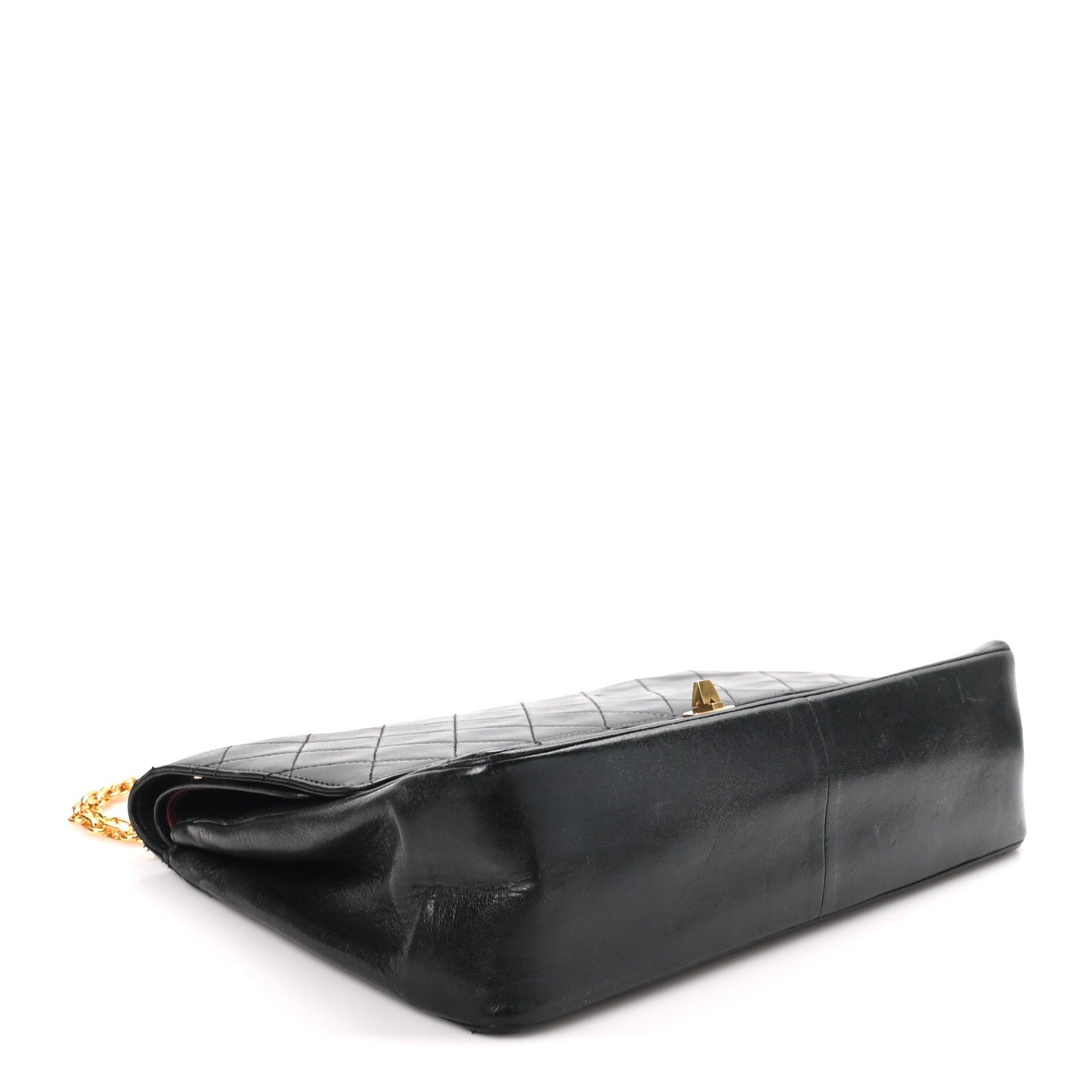 Chanel Lambskin Quilted Medium Double Flap Bijoux Chain Black