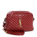 Saint Laurent Calfskin Matelasse Monogram Lou Camera Bag Red