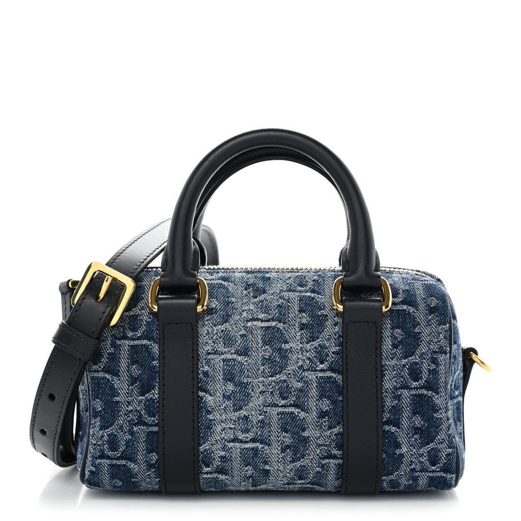 Dior Denim Oblique Nano Groove 17 Bag Blue