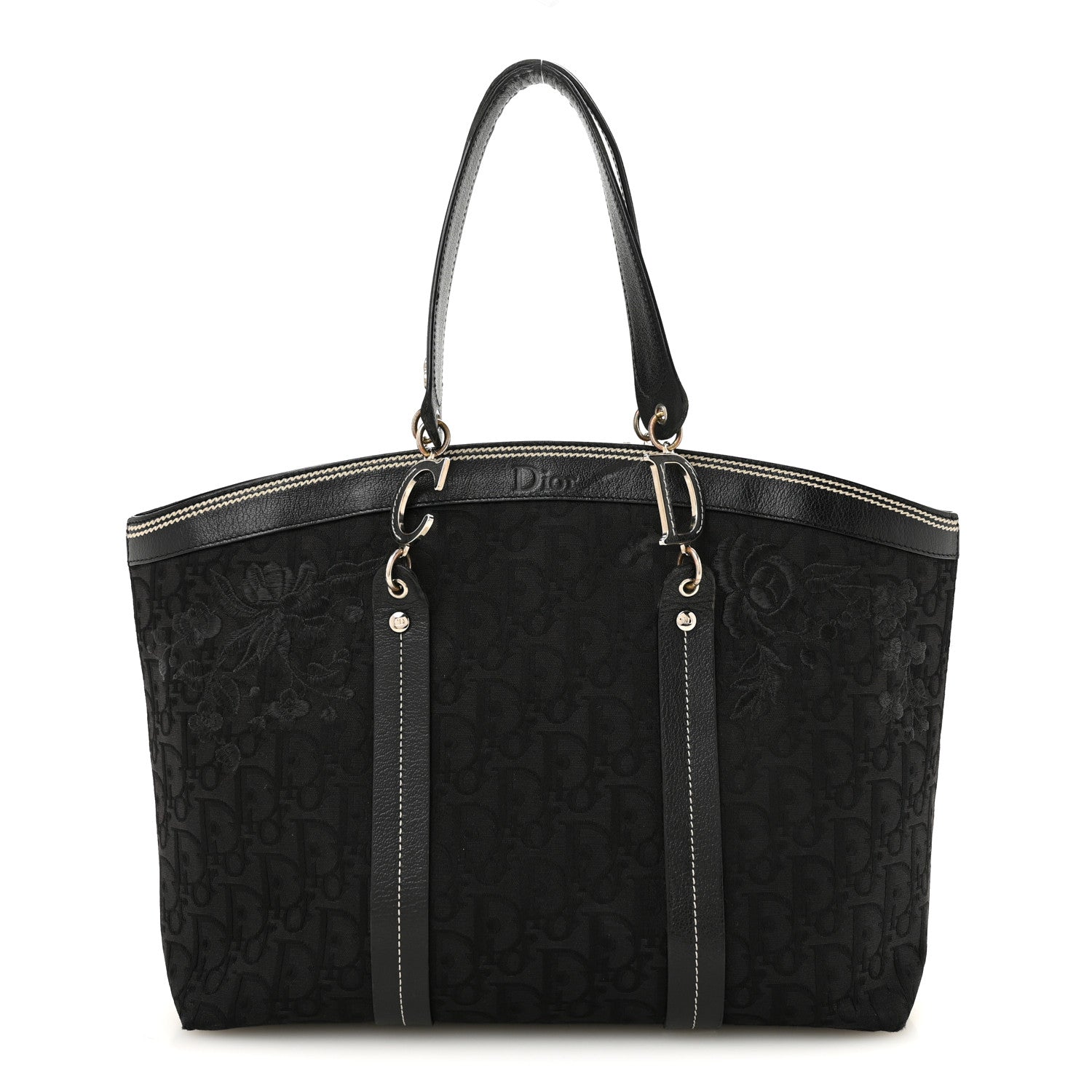 Dior Monogram Vintage Flowers Dome Bag Black
