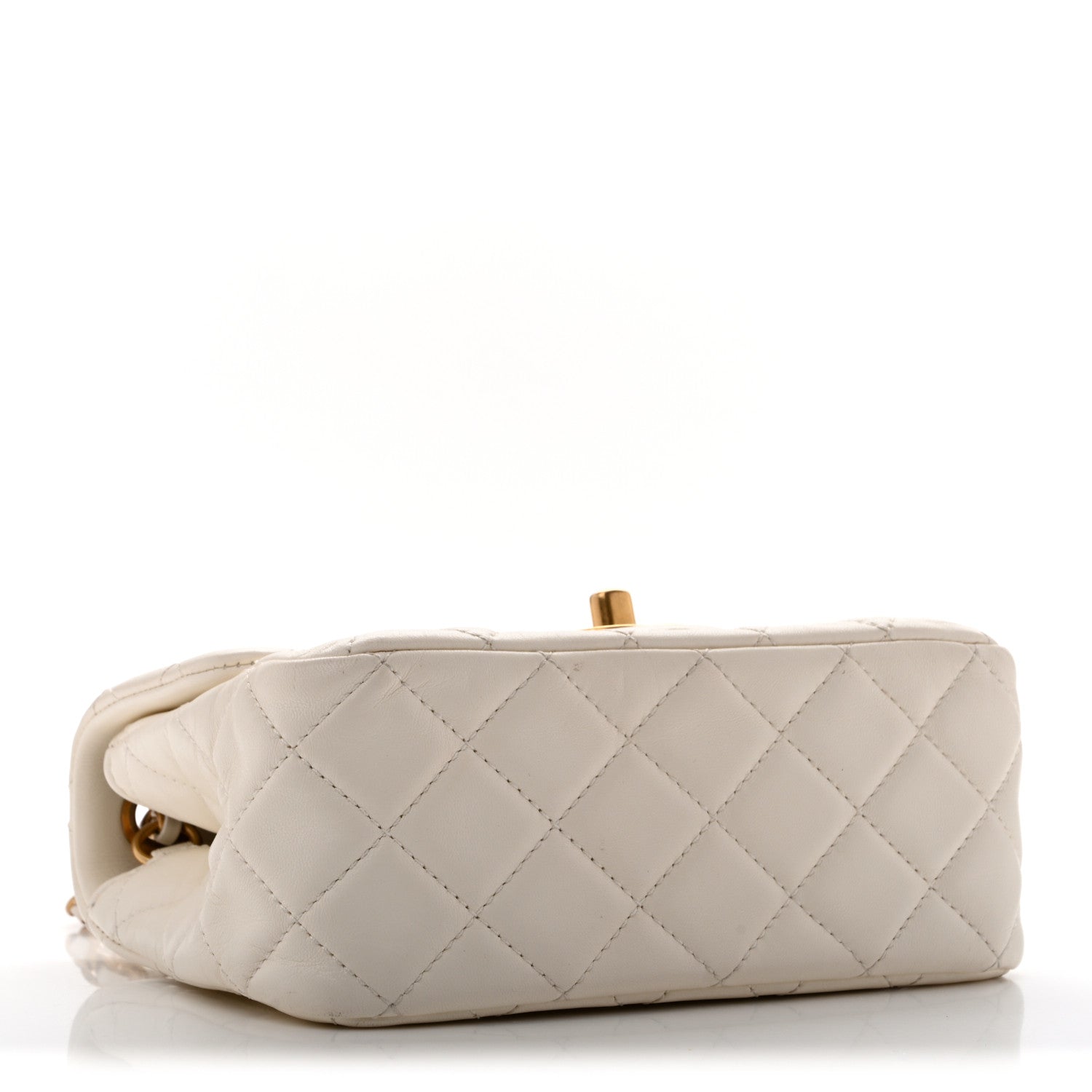 Chanel Lambskin Quilted Mini Pearl Crush Flap White