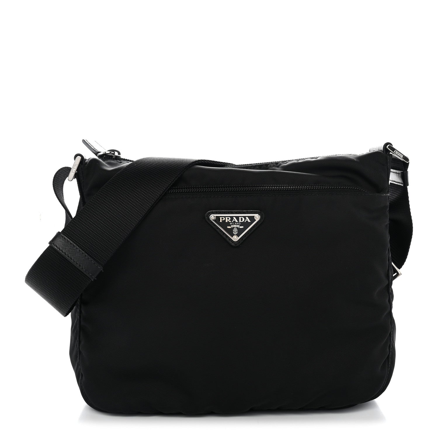 Prada Nylon Vela Messenger Bag Black