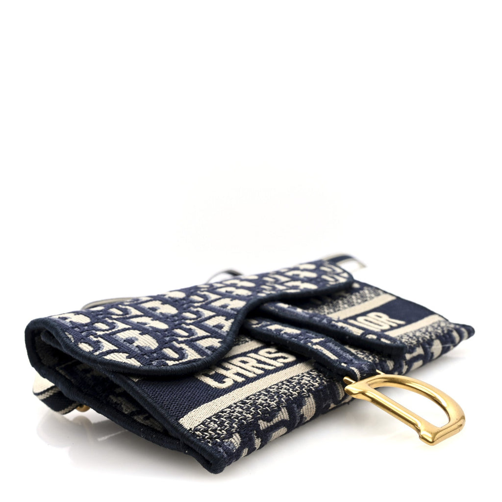 Dior Oblique Slim Saddle Pouch Blue