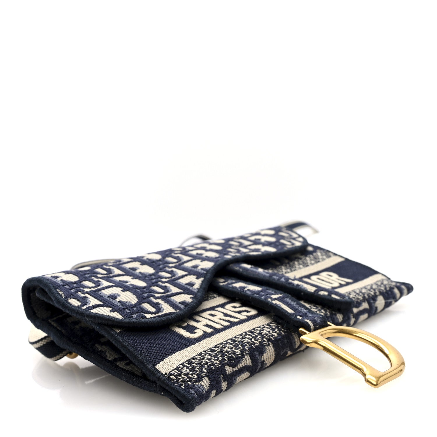 Dior Oblique Slim Saddle Pouch Blue