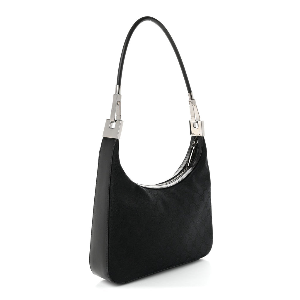 Gucci Monogram GG Small Clasp Hobo Black