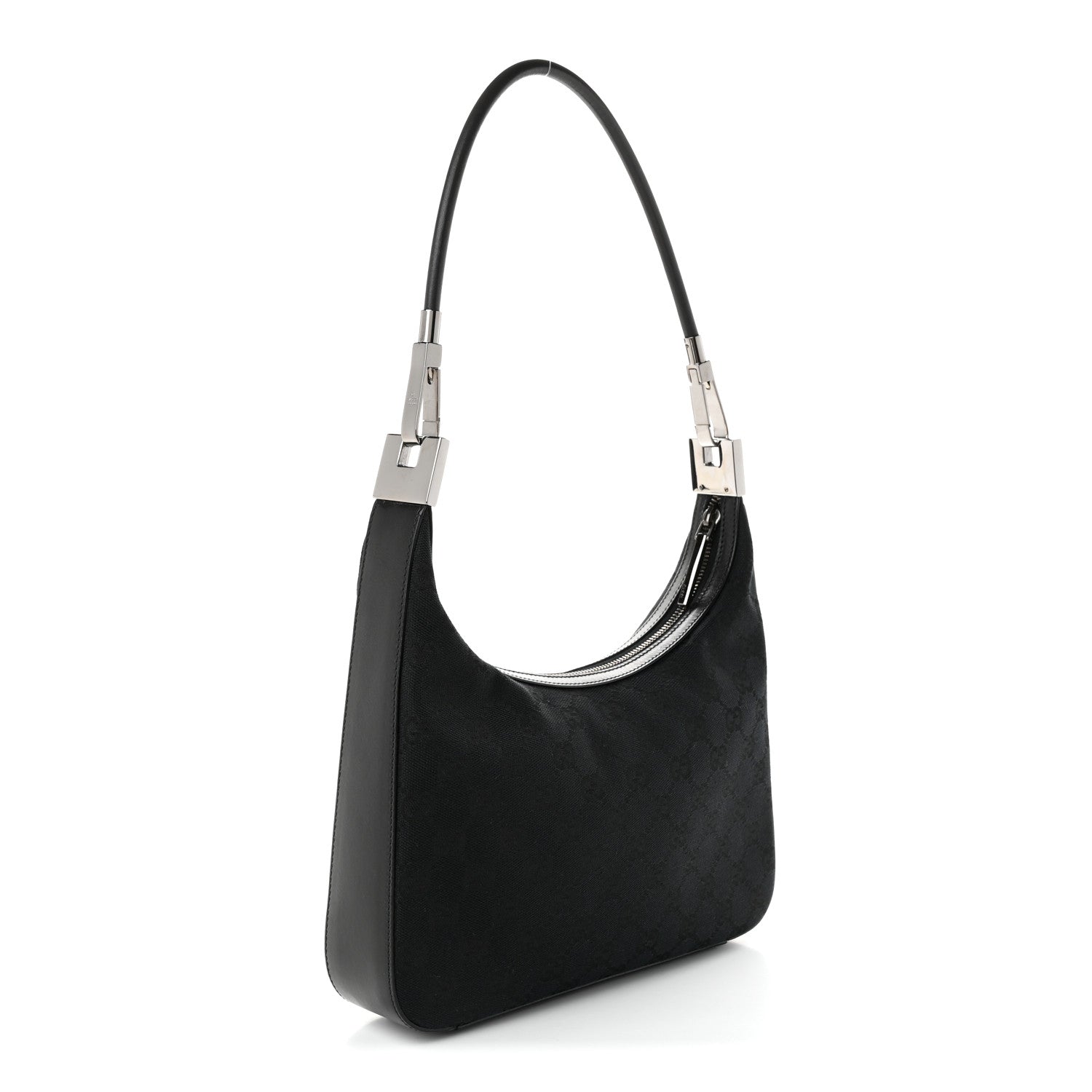 Gucci Monogram GG Small Clasp Hobo Black