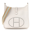Hermès Taurillon Clemence Amazone Evelyne II PM White